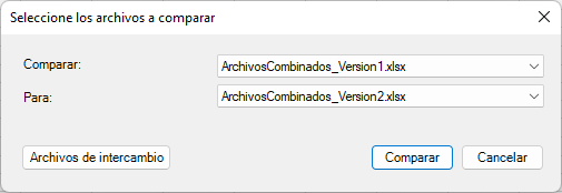 Comparar Archivos Cuadro Diálogo en Excel