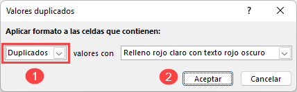 Comparar con Resaltar Valores Duplicados en Excel