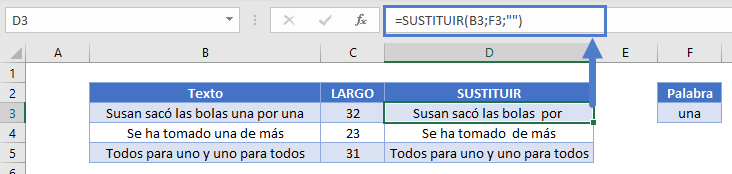 Contar Palabras Específicas Función Sustituir en Excel