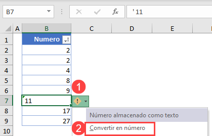 Convertir en Número Número Almacenado como Texto en Excel
