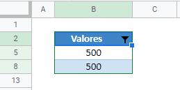 Crear Filtro Aceptar Google Sheets