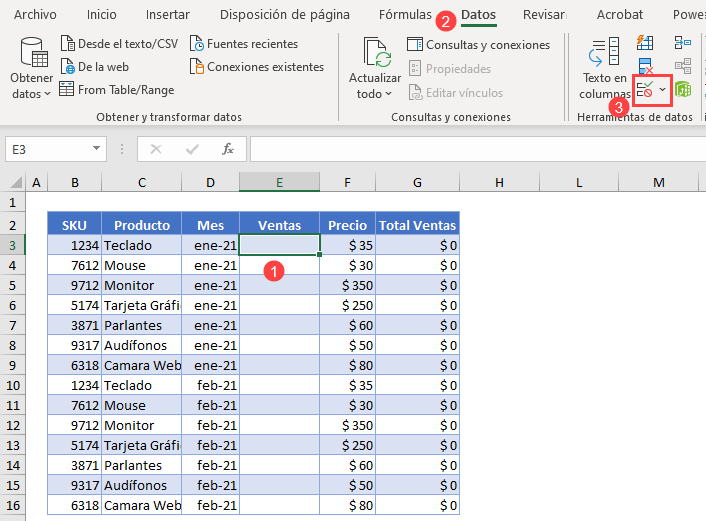 Crear Mensaje de Entrada en Excel Paso1