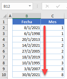 Datos Ejemplo Ordenar Fechas por Mes Ordenados en Excel