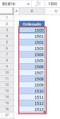 Datos para Ejemplo Ordenar Aleatoriamente en Google Sheets