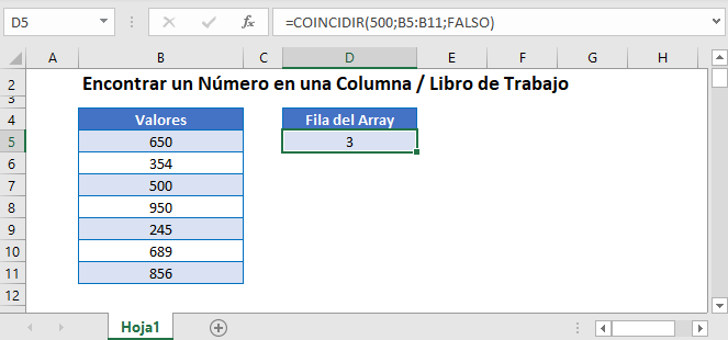 Encontrar Número en Columna en Excel