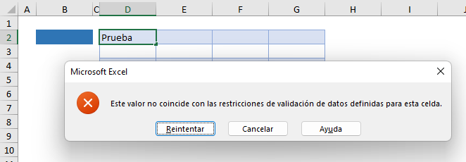 Error de Validación