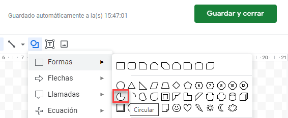 Forma Circular en Google Sheets