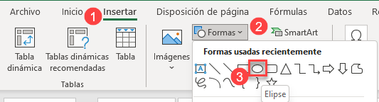 Forma Elipse en Excel