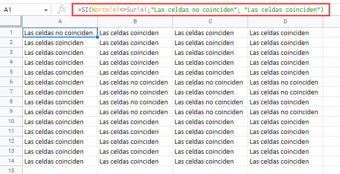 Formato Condicional Comparar Dos Hojas Reporte en Google Sheets