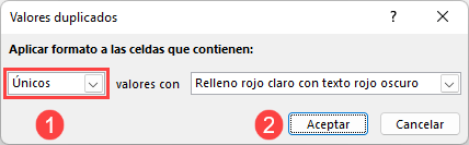 Formato Condicional Resaltar Valores Únicos en Excel