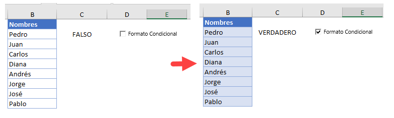 Formato Condicional con Casilla de Verificación en Excel