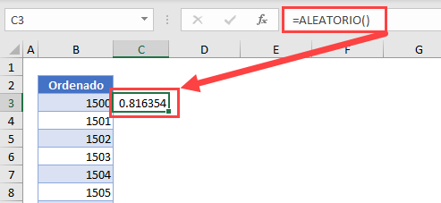 Función Aleatorio en Excel