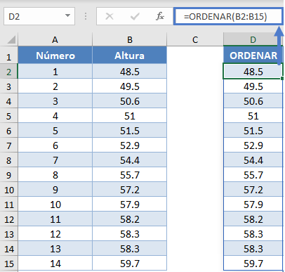 Función Ordenar