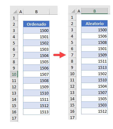 Hacer una Ordenación Aleatoria en Excel