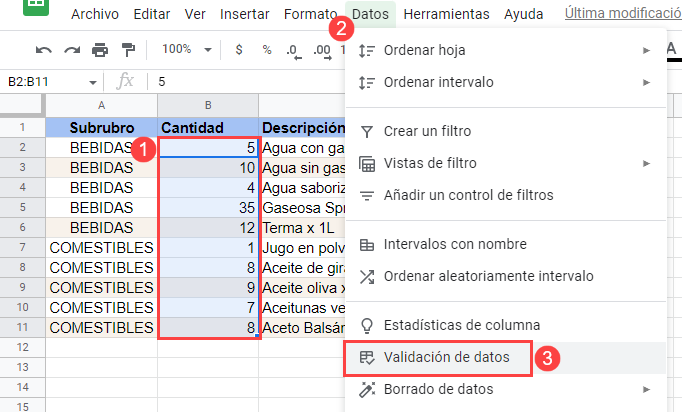 Identificar Rango Validado Paso1 en Google Sheets