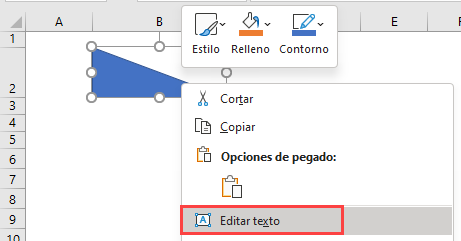 Insertar Texto en Forma en Excel