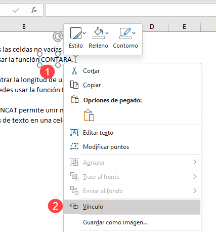 Insertar Vínculo en Excel