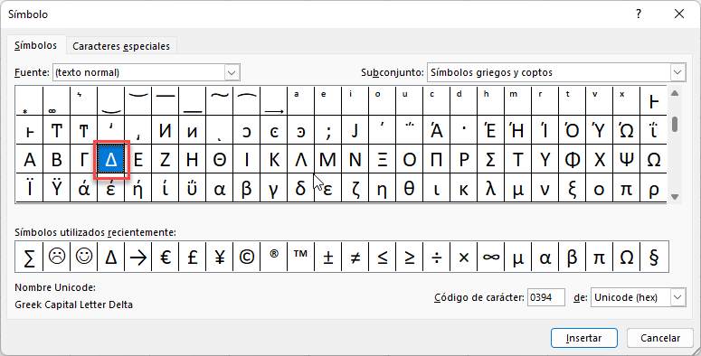 Letra Griega Delta