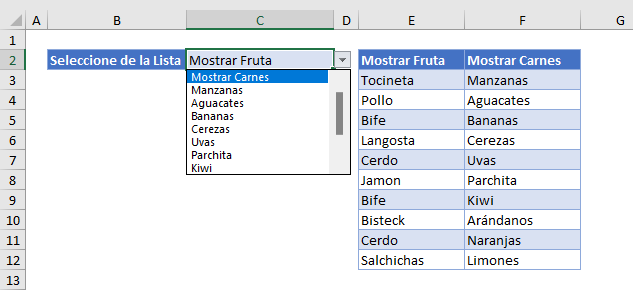 Listas Desplegables con Sentencia Si en Excel