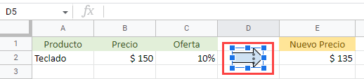 Mover Dibujo en Google Sheets