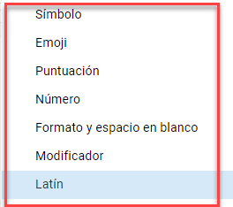 Opciones Caracteres Especiales en Google Docs