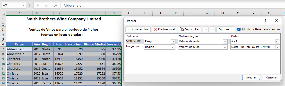 Ordenación Avanzada Imagen Master en Excel