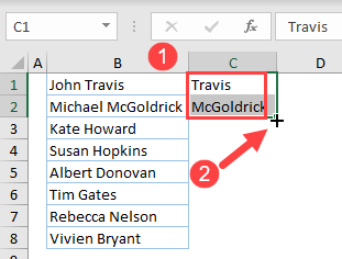 Ordenar por Apellidos Opción Flash Fill en Excel