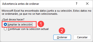 Ordenar por Apellidos en Excel Paso6