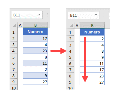 Ordenar por Número Master en Excel