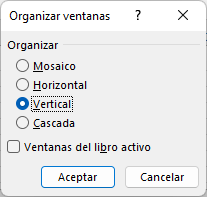 Organizar Ventanas Vertical en Excel