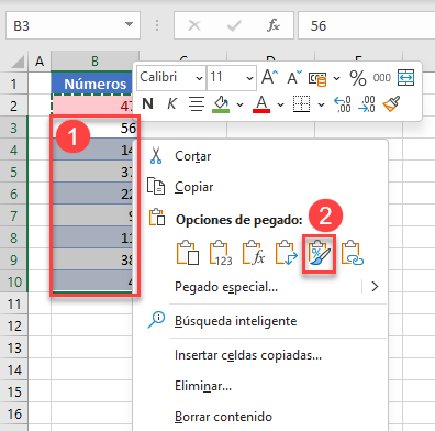 Pegar Formato Condicional en Excel