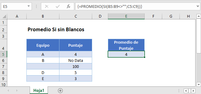 Promedio Si sin Blancos en Excel