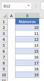 Rango Validado Enteros entre 10 y 20