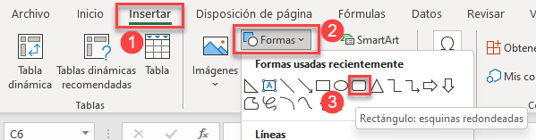 Rectangulo Esquinas Redondeadas en Excel