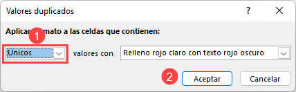 Resaltar Valores Únicos en Excel