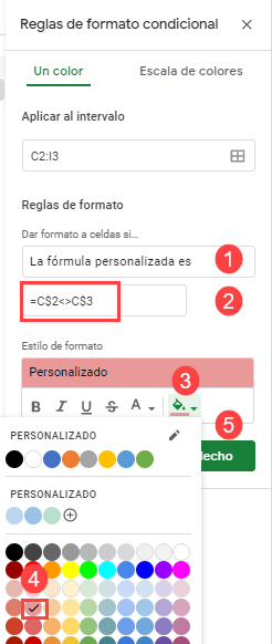 Resaltar Valores Unicos en Google Sheets