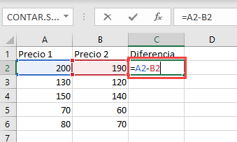 Restar Columna con Referencias de Celda en Excel