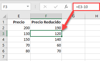 Resultado Arrastrar Selección para Copiar Celda en Excel