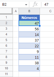 Resultado Formato Condicional en Google Sheets