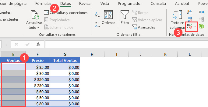 Seleccionar Rango a Validar en Excel