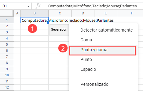 Separar Texto a Columnas Paso2 Google Sheets