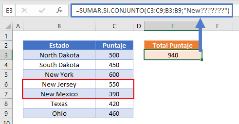 Sumar Si Contienen un Texto Específico Usando Comodin Interrogante en Excel