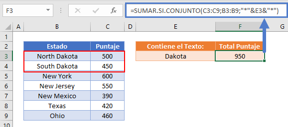 Sumar Si Contienen un Texto Específico Usando Comodin con Referencia en Excel