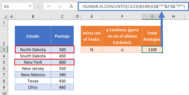 Sumar Si Inicia con un Texto Específico y Contiene otro con Referencia en Excel