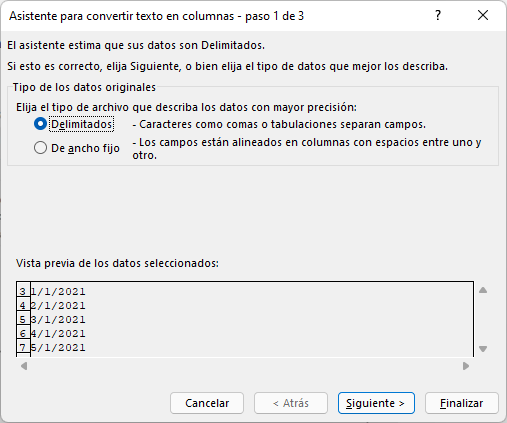 Texto a columnas paso2