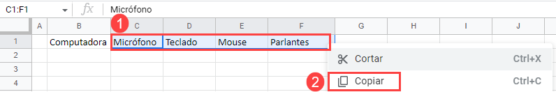 Transponer Celdas en Google Sheets