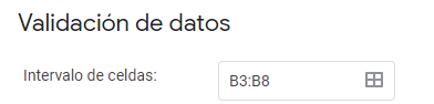 Validación de Datos Comenzar Con Paso2 Google Sheets