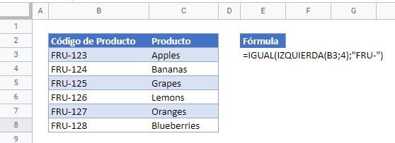 Validación de Datos Comenzar Con en Google Sheets