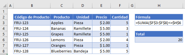 Validación de Datos No Excede el Total en Excel