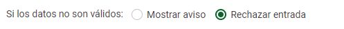 Validación de Datos Rechazar Entradas Google Sheets